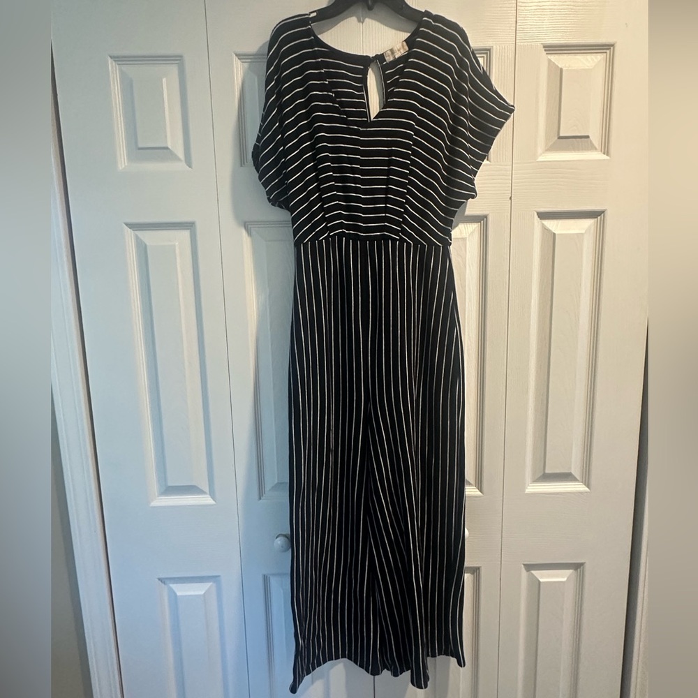 Altar’d State Black/White Striped Jumpsuit